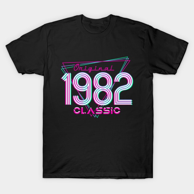 Born In 1982 Throwback Birthday T-Shirt by PinkInkArt